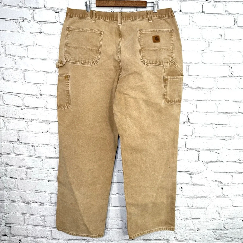 Carhartt Mens Washed Duck Work Pants 38x32 Original Dungaree Fit B11-BRN 2018 *E